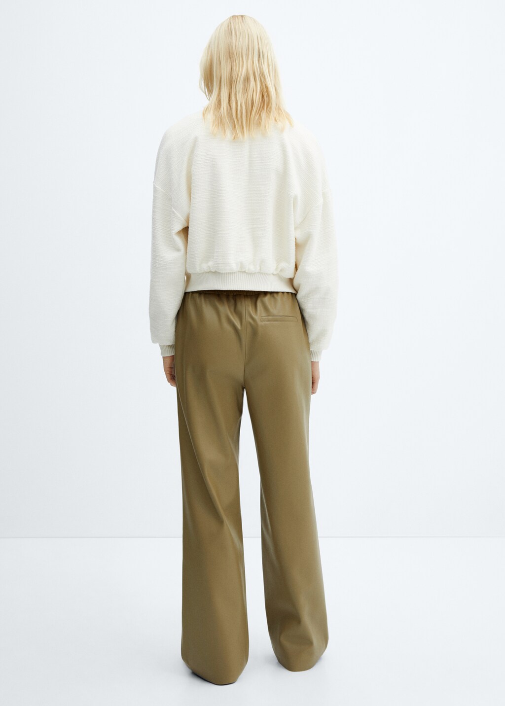 Leather-effect elastic waist trousers - Reverse of the article