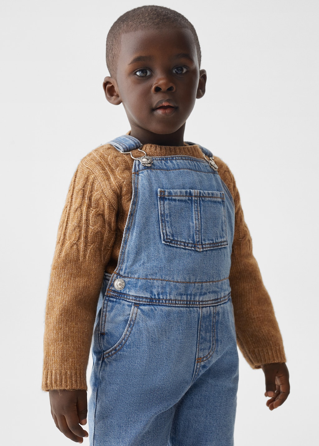 Lined denim dungarees - Medium plane