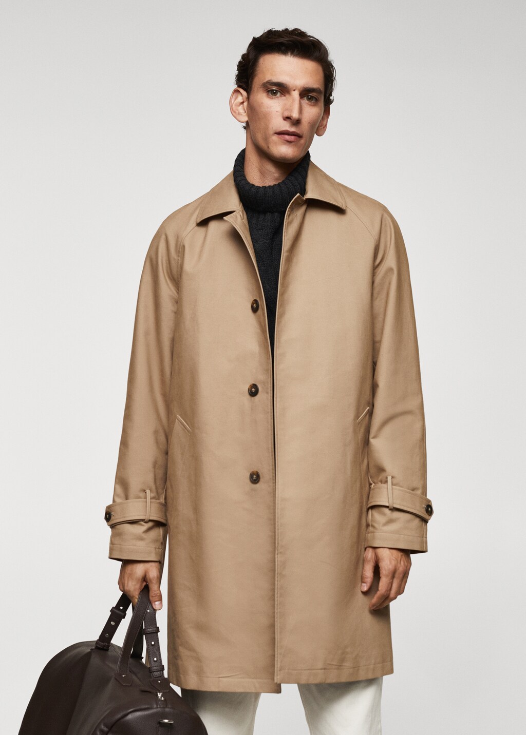 Water-repellent quilted trench coat - Medium plane