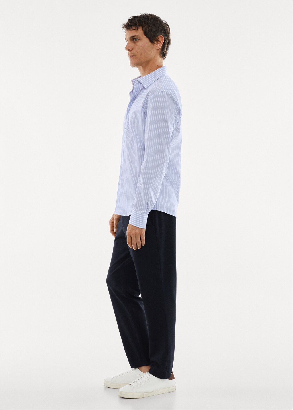 Stretch fabric slim-fit striped shirt - Details of the article 2