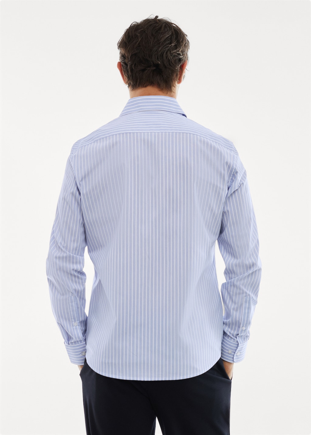 Stretch fabric slim-fit striped shirt - Reverse of the article