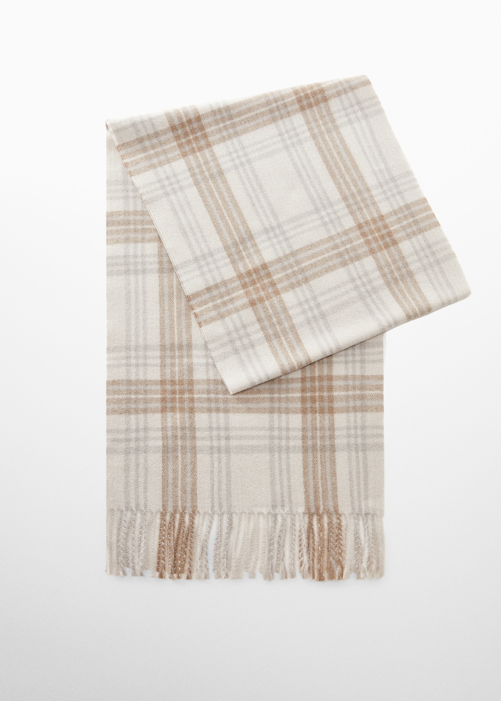 Fringed check scarf - Article without model