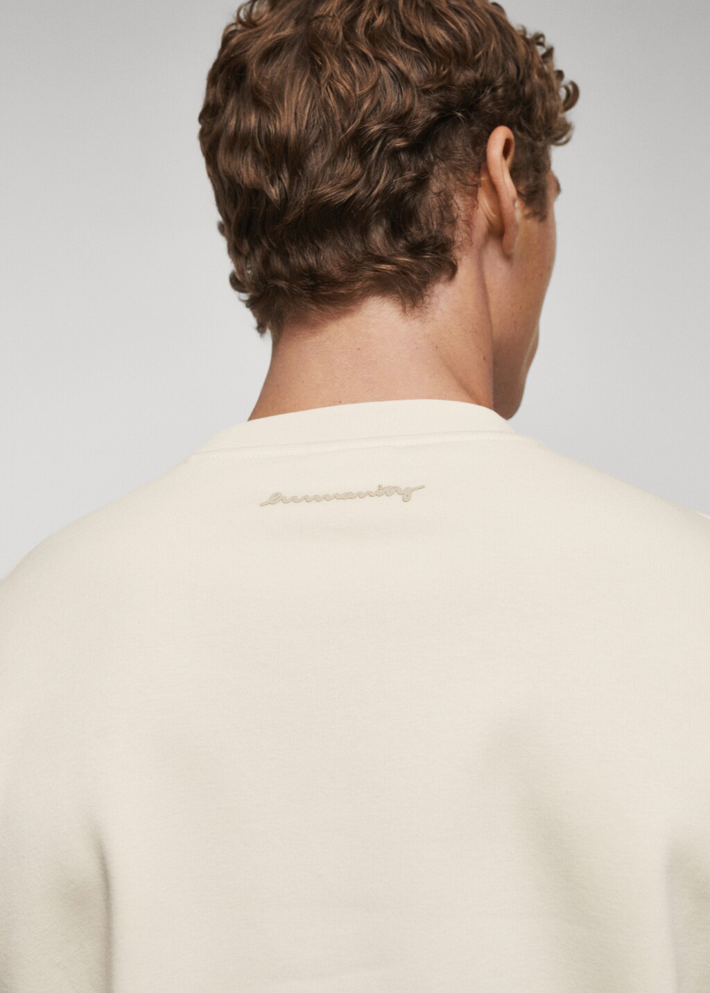 Embroidered detail cotton sweatshirt - Details of the article 4