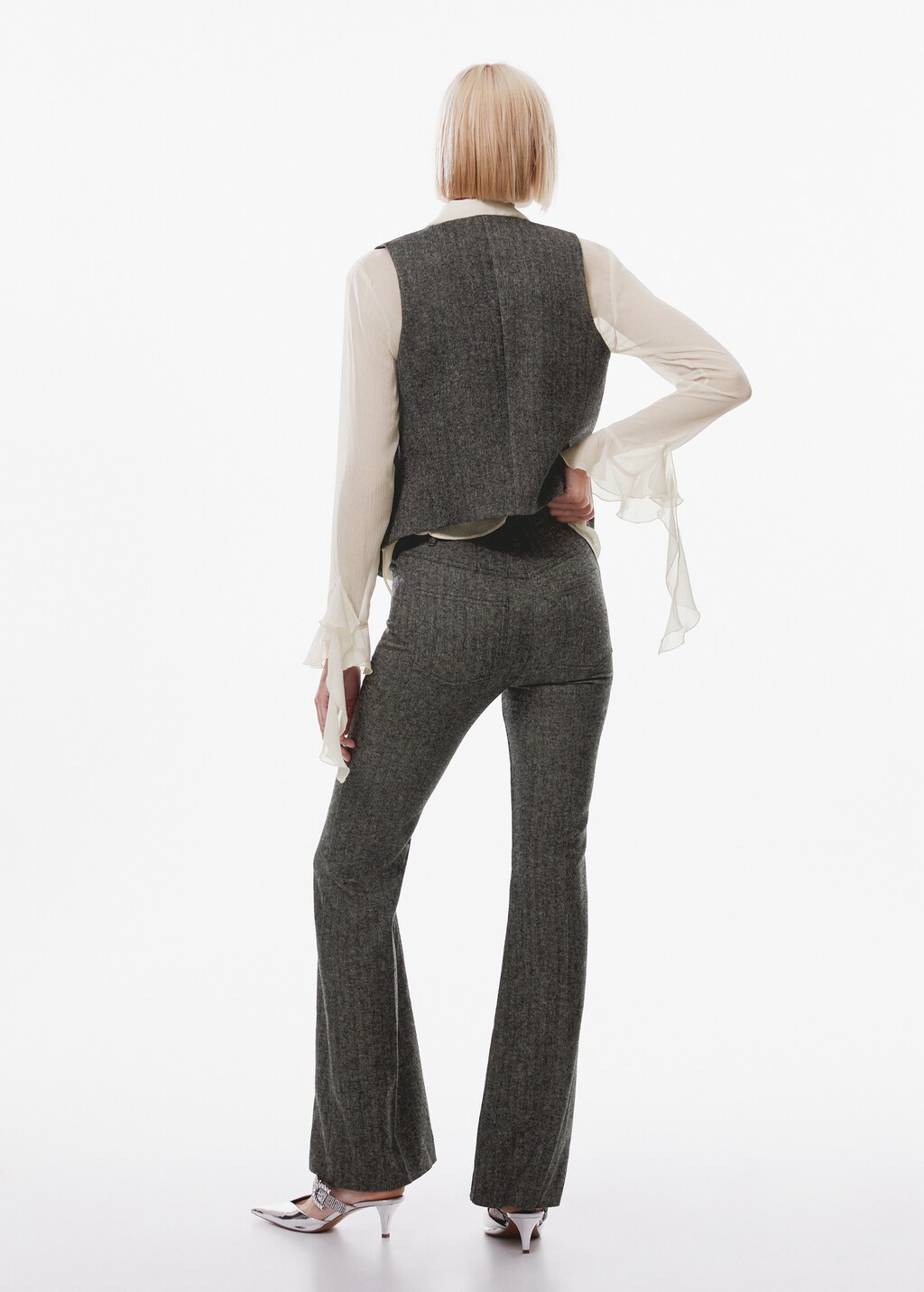 Flared wool suit trousers - Reverse of the article