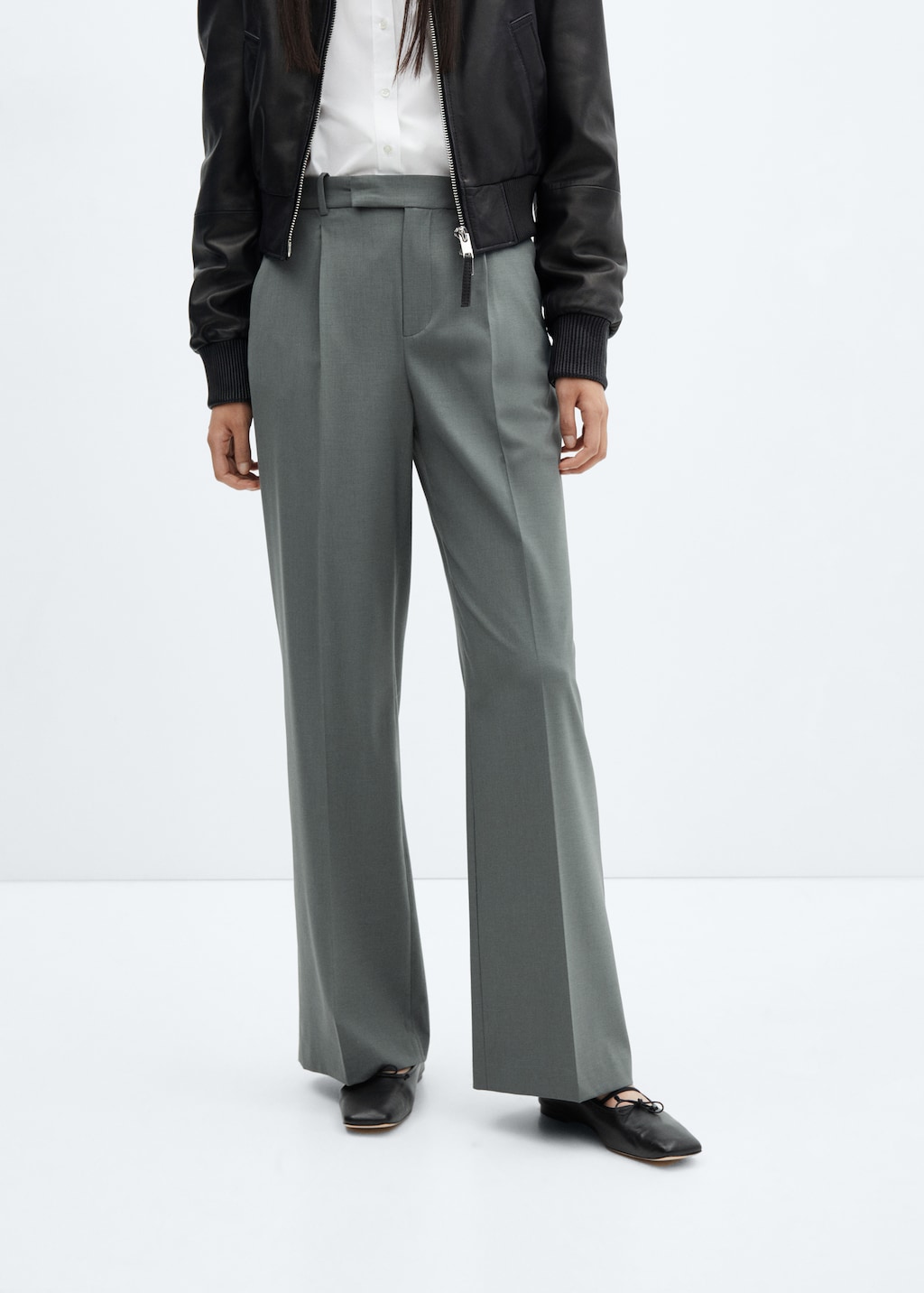 Wool straight-fit trousers - Medium plane