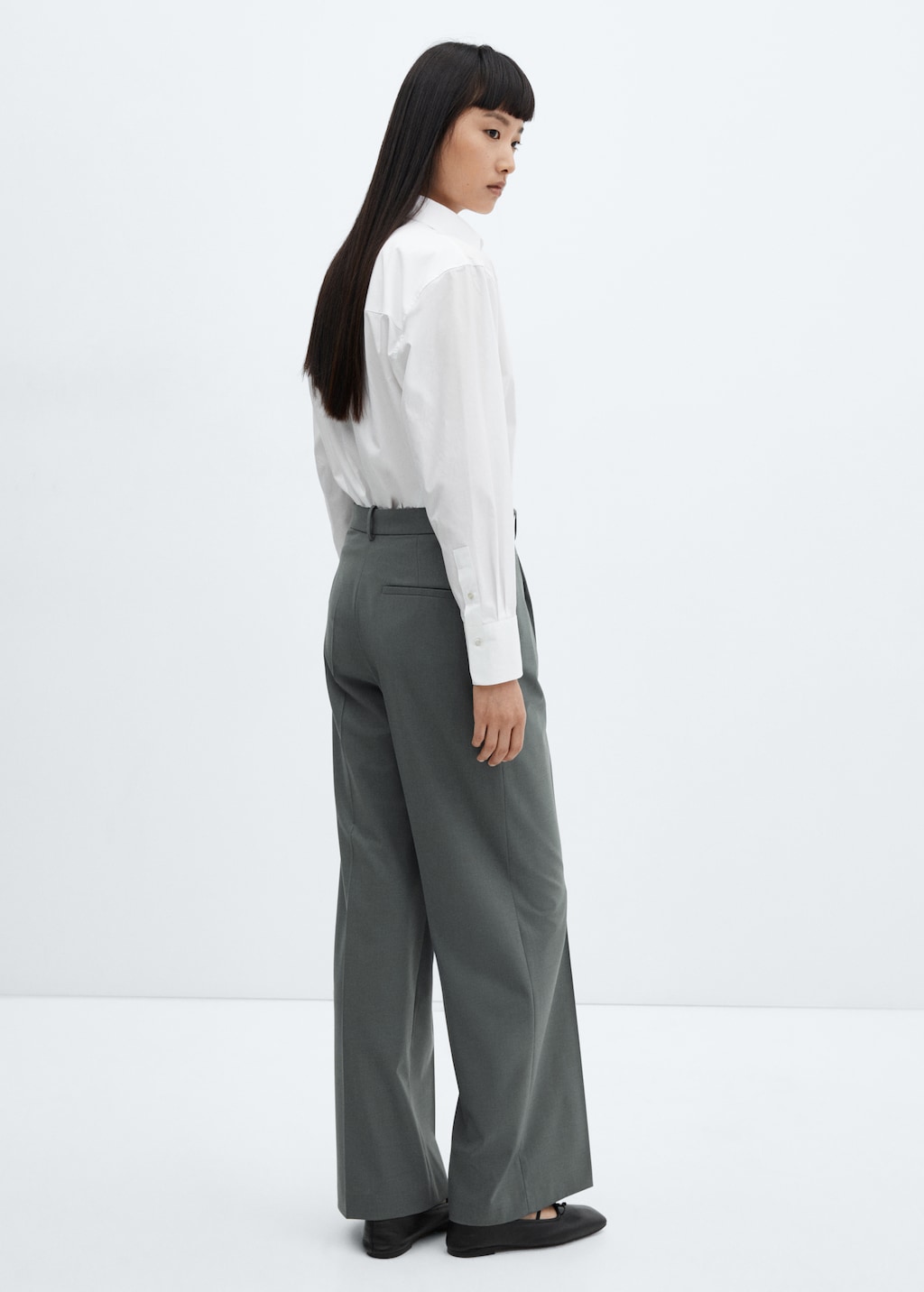 Wool straight-fit trousers - Reverse of the article