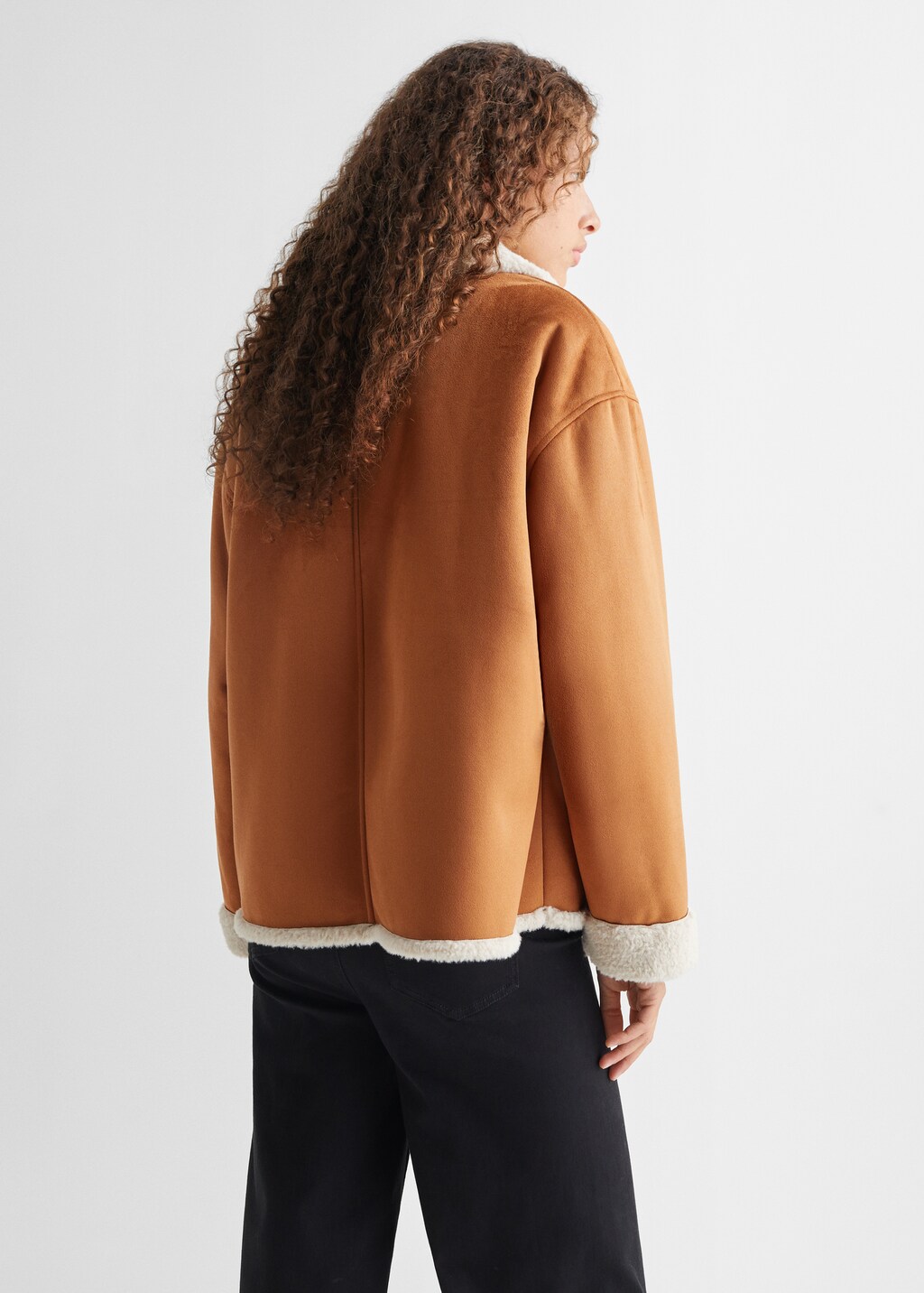 Jacket with shearling-effect lining - Reverse of the article