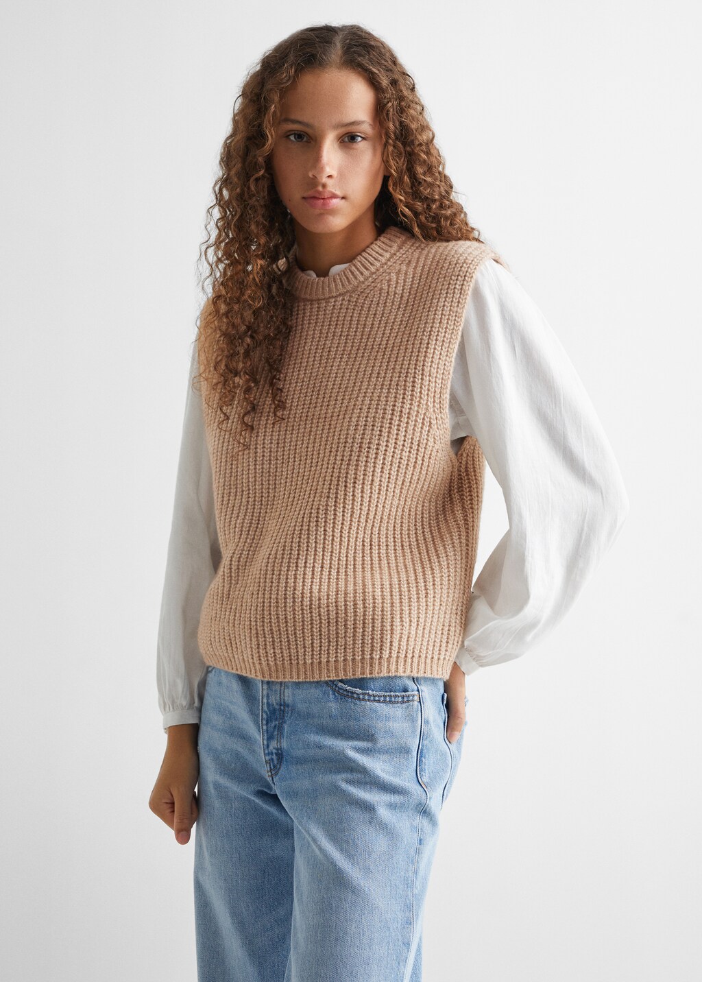 Chunky-knit gilet - Medium plane