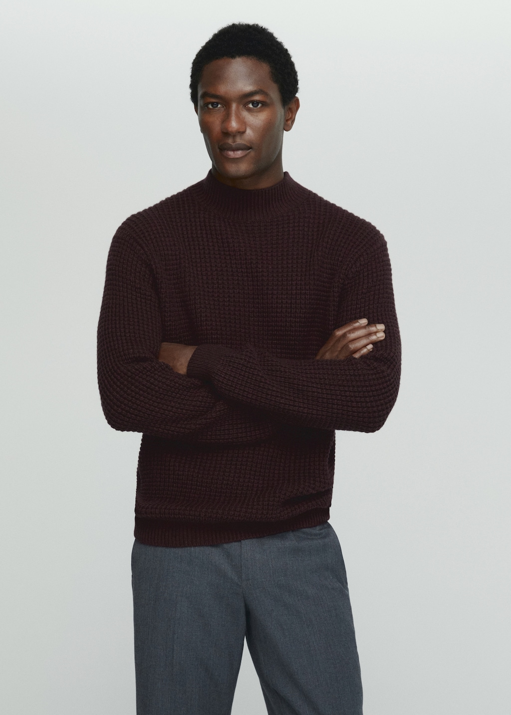 High collar wool sweater - Medium plane