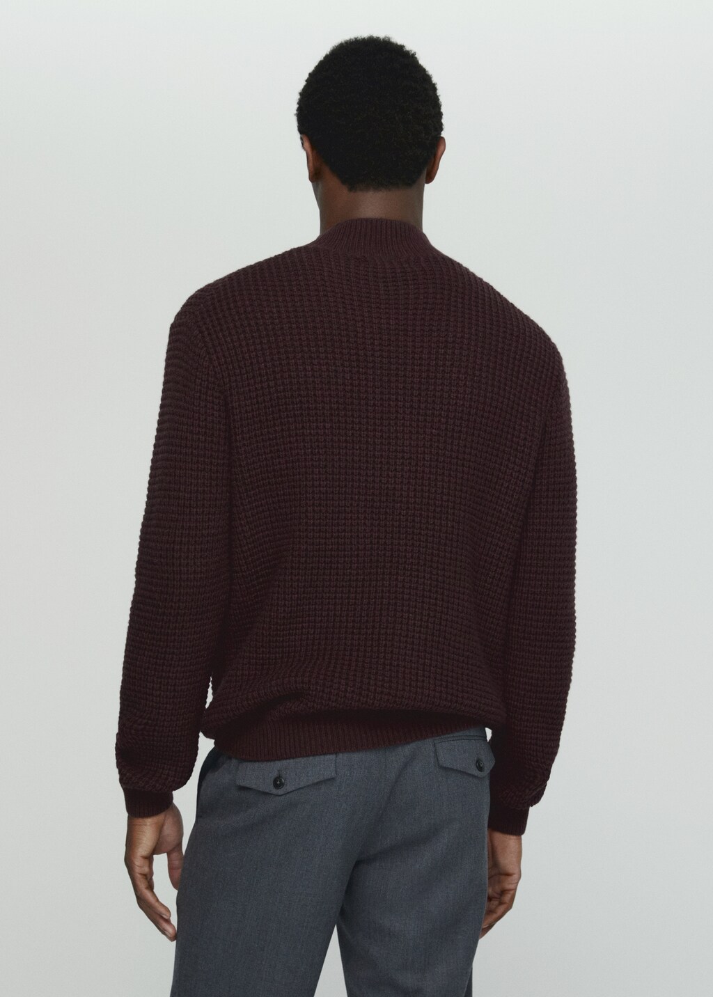 High collar wool sweater - Reverse of the article