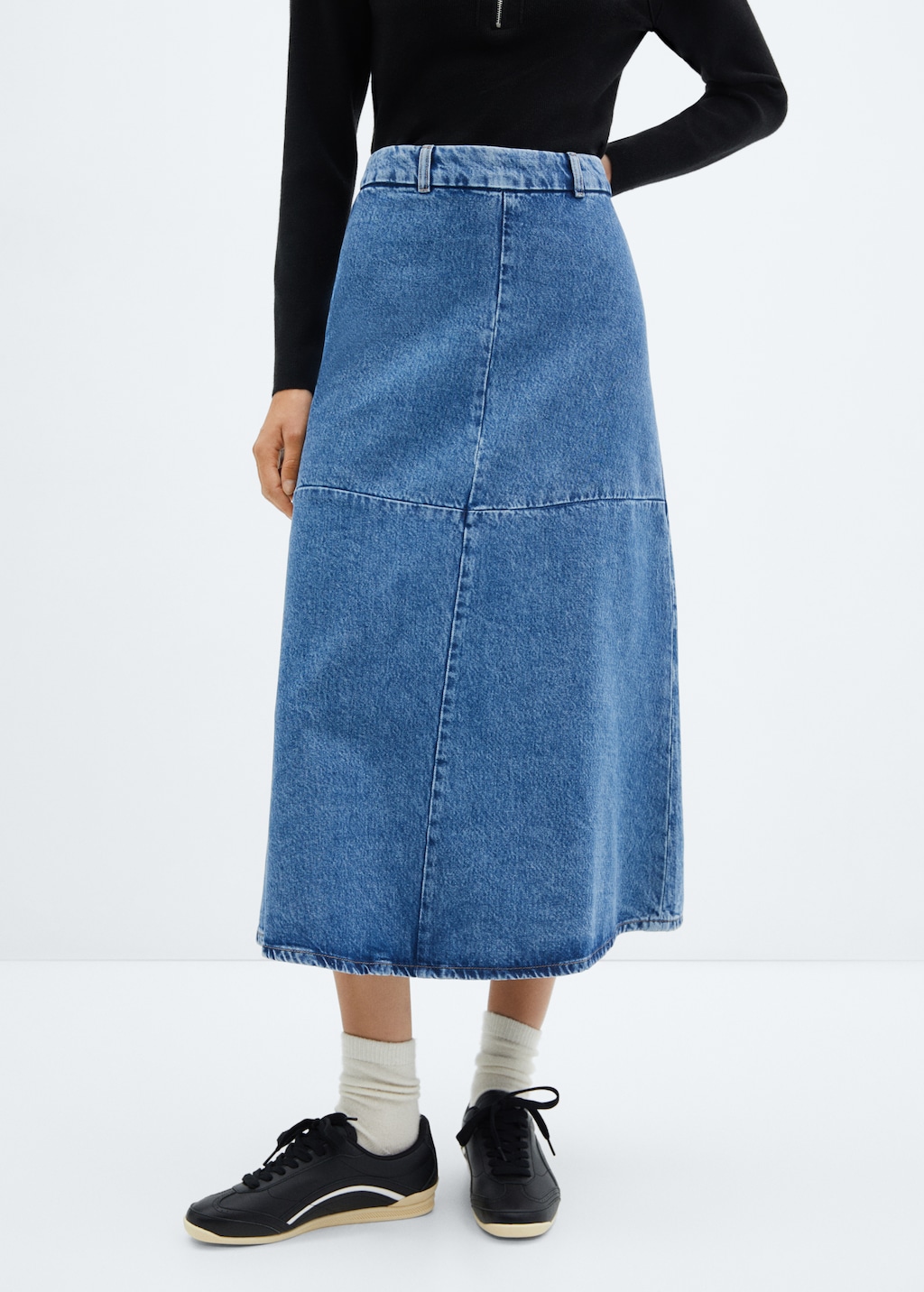 A-line denim skirt - Medium plane