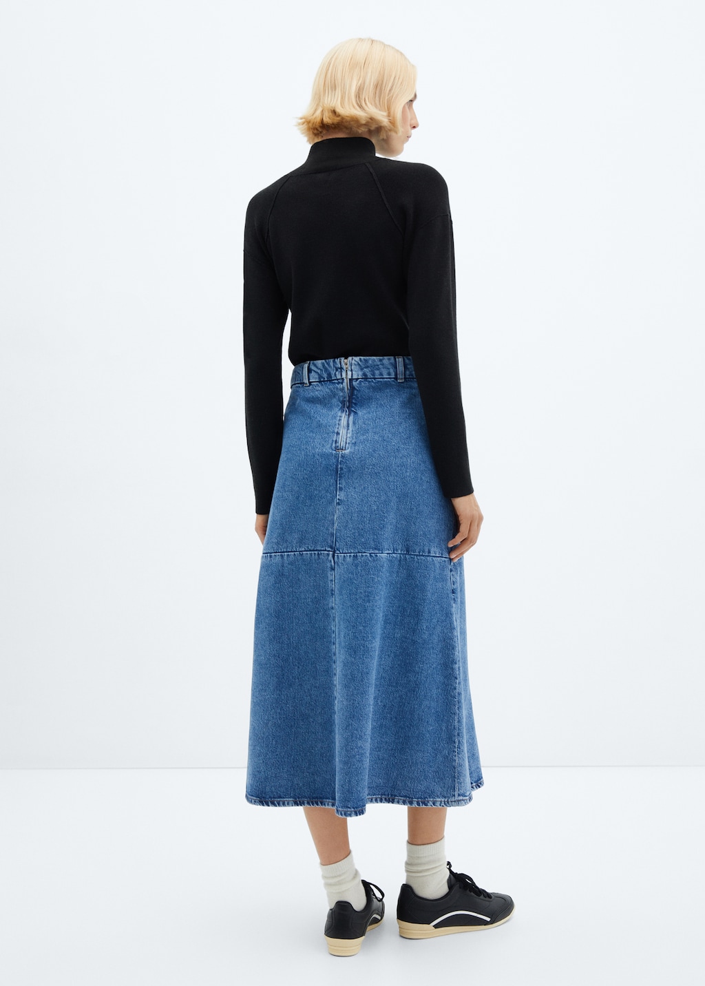 A line denim skirt