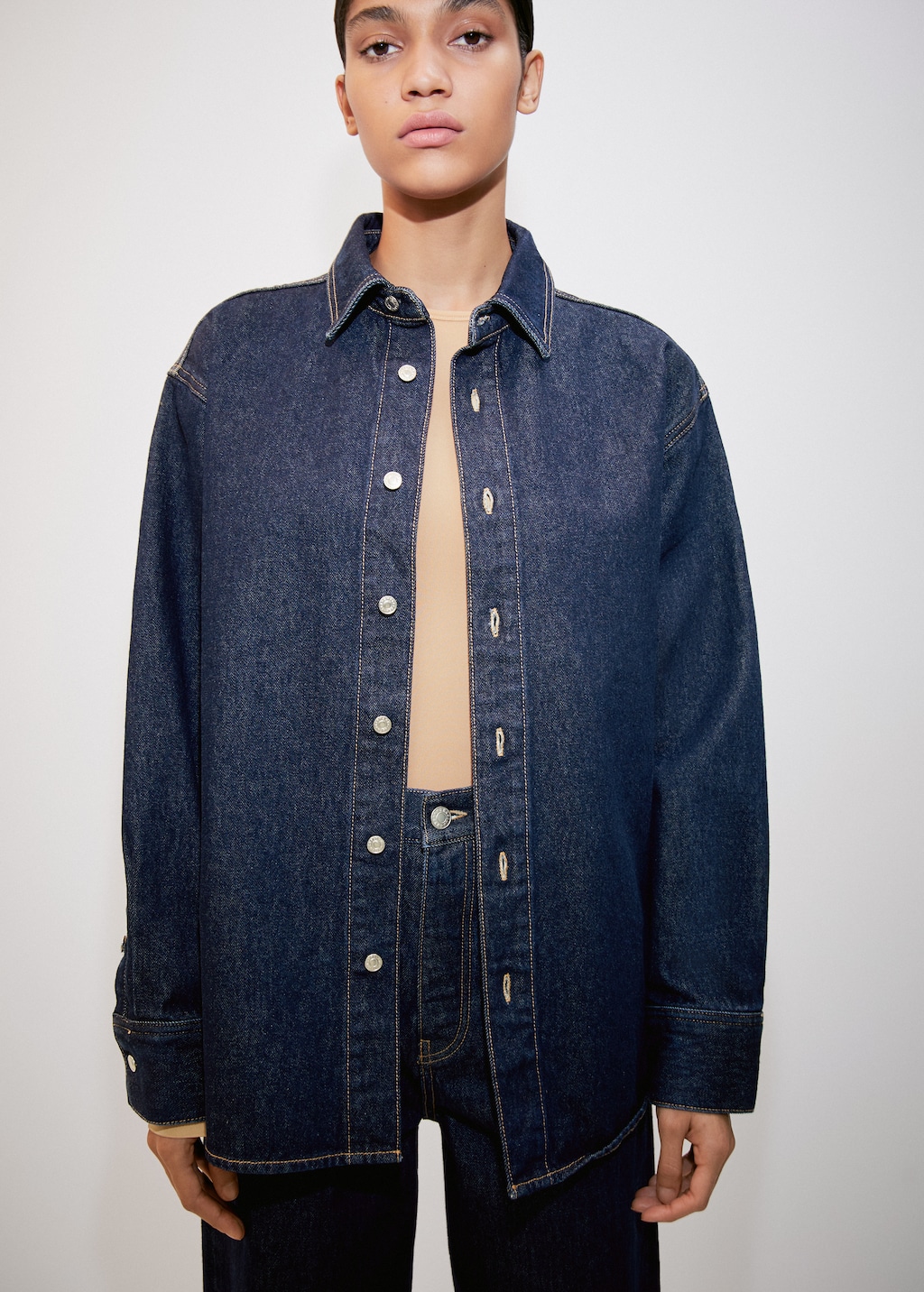 Oversized denim overshirt - Medium plane