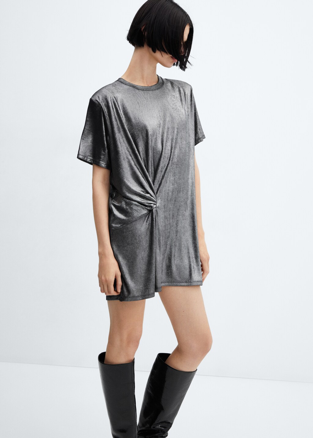 Foil dress with knot detail - Medium plane