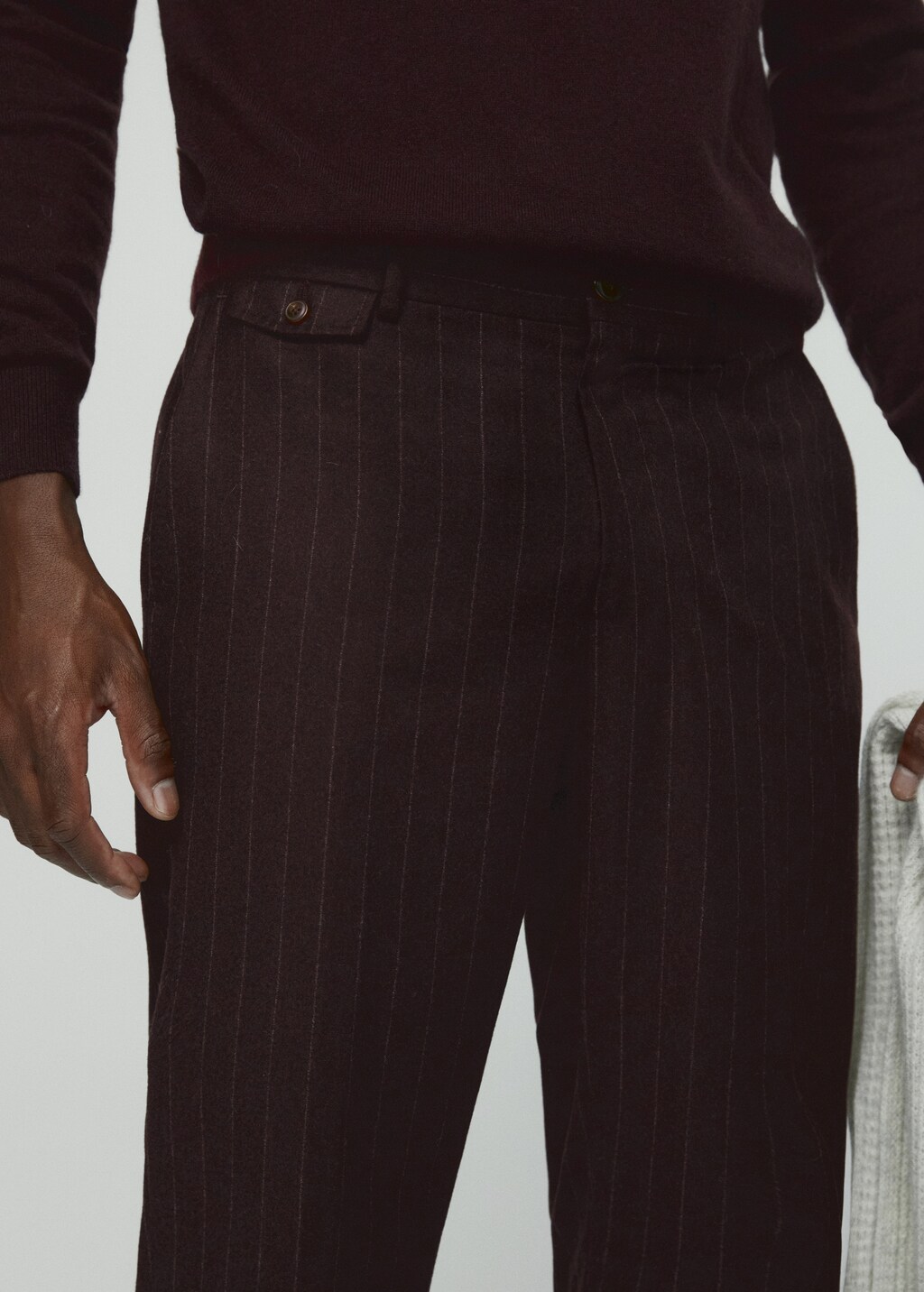 100% virgin wool pinstripe trousers - Details of the article 1