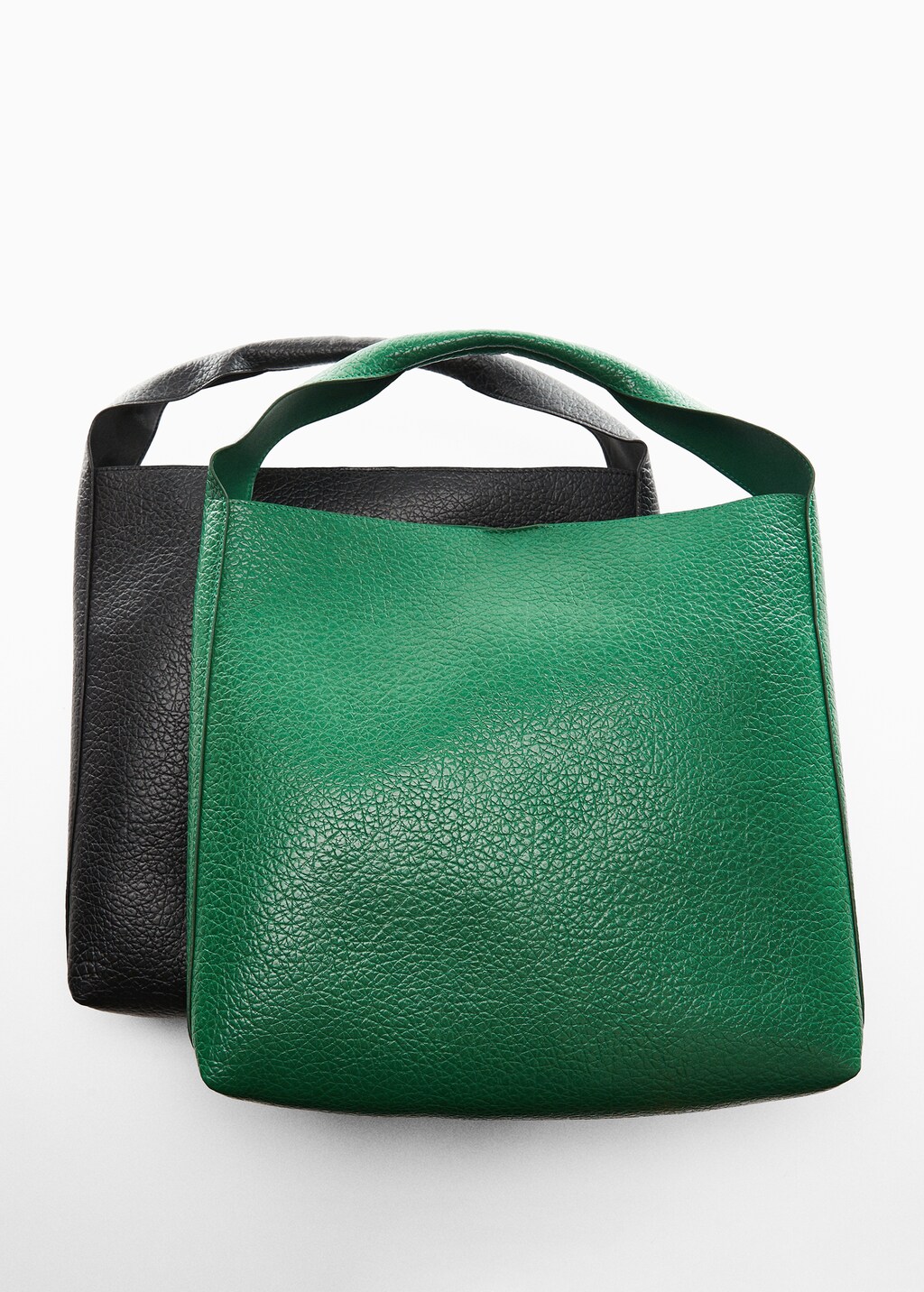 Leather effect shopper bag