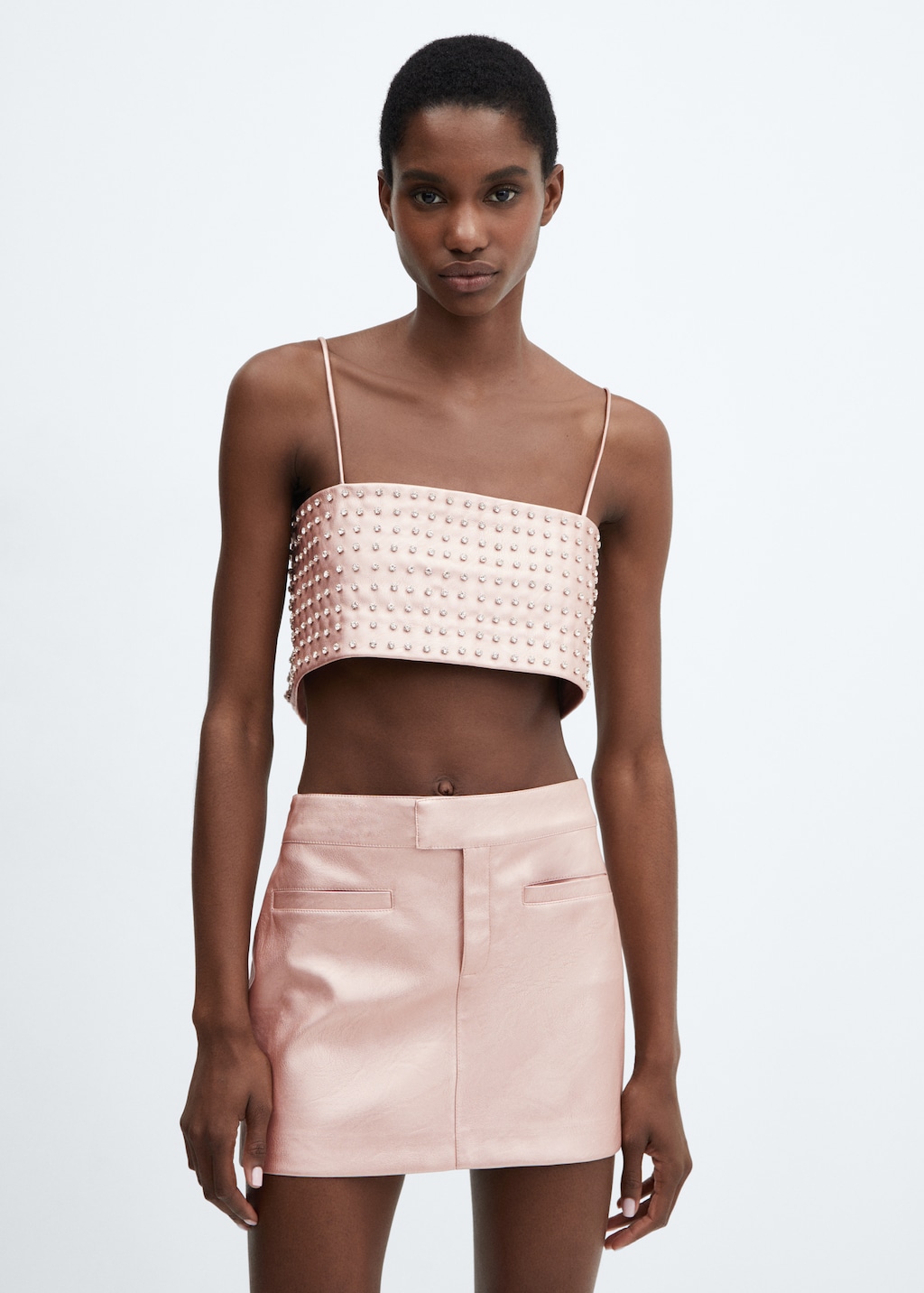 Pink skirt metallic hotsell