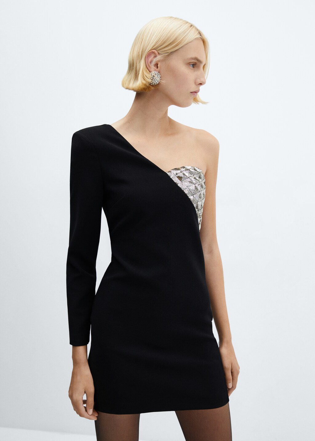 Asymmetrical dress with sequin detail  - Medium plane