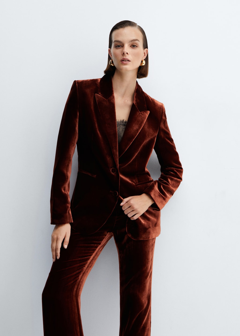 Velvet suit blazer - Medium plane