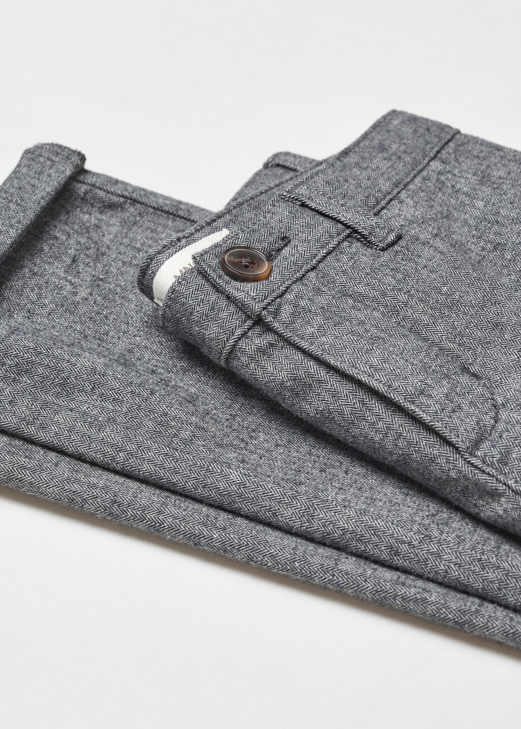 Herringbone straight trousers - Details of the article 8