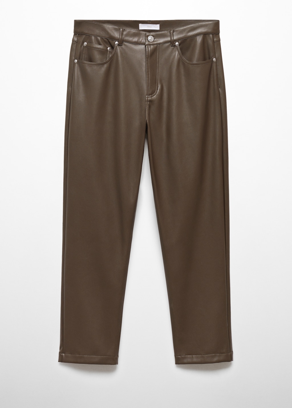 Leather-effect slim-fit trousers - Article without model