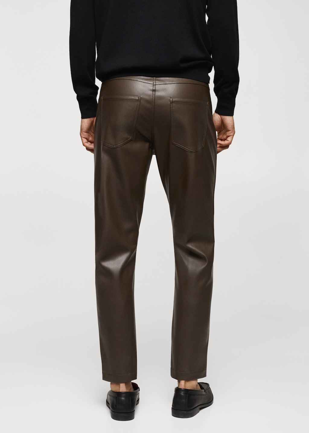 Leather-effect slim-fit trousers - Reverse of the article