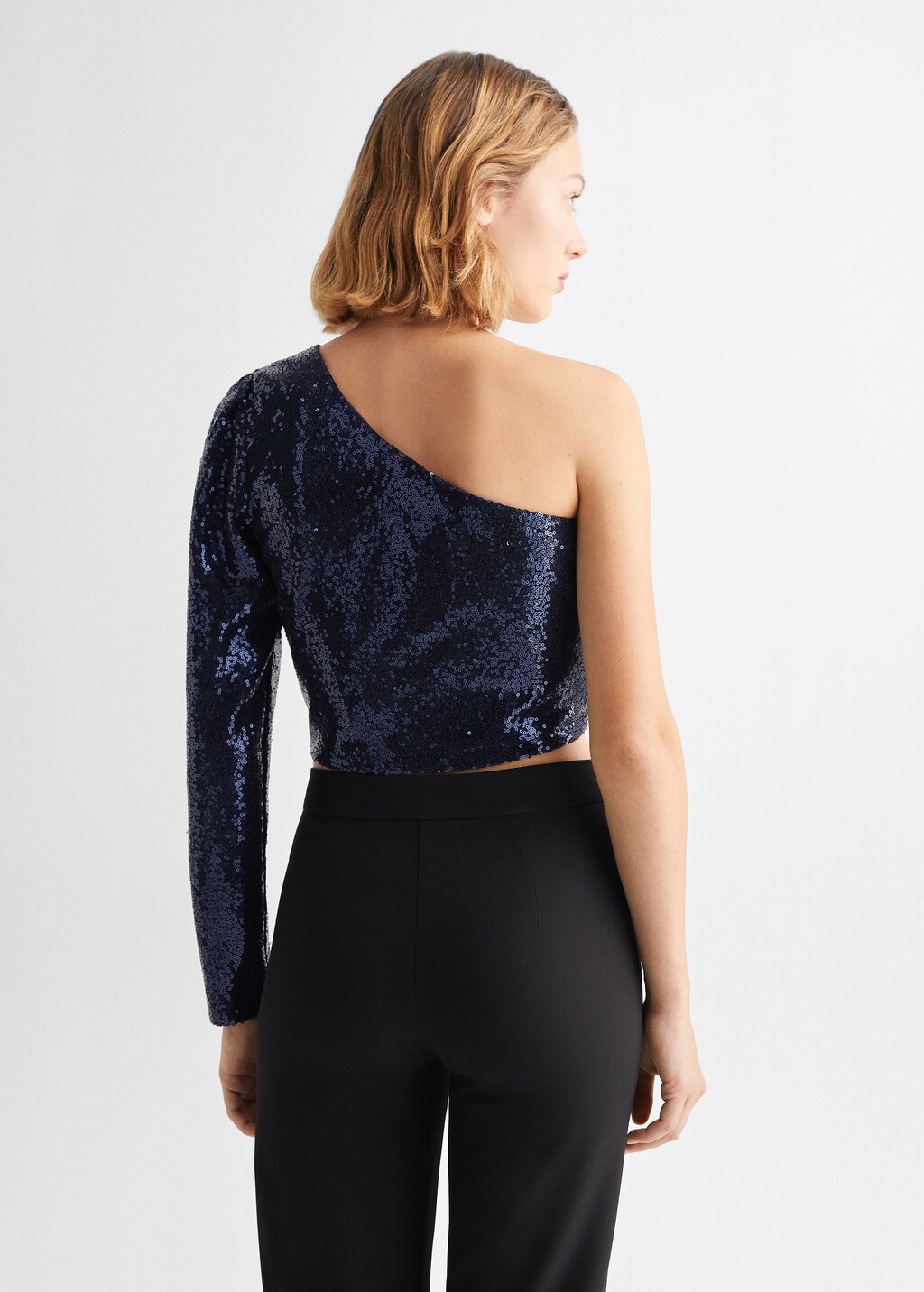 Asymmetric sequin top - Reverse of the article