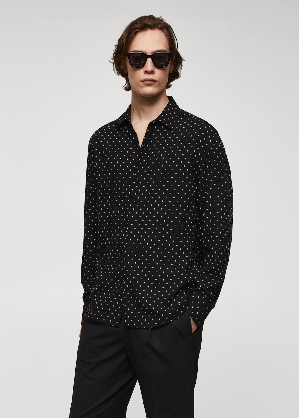 Geometric-print flowing shirt - Medium plane