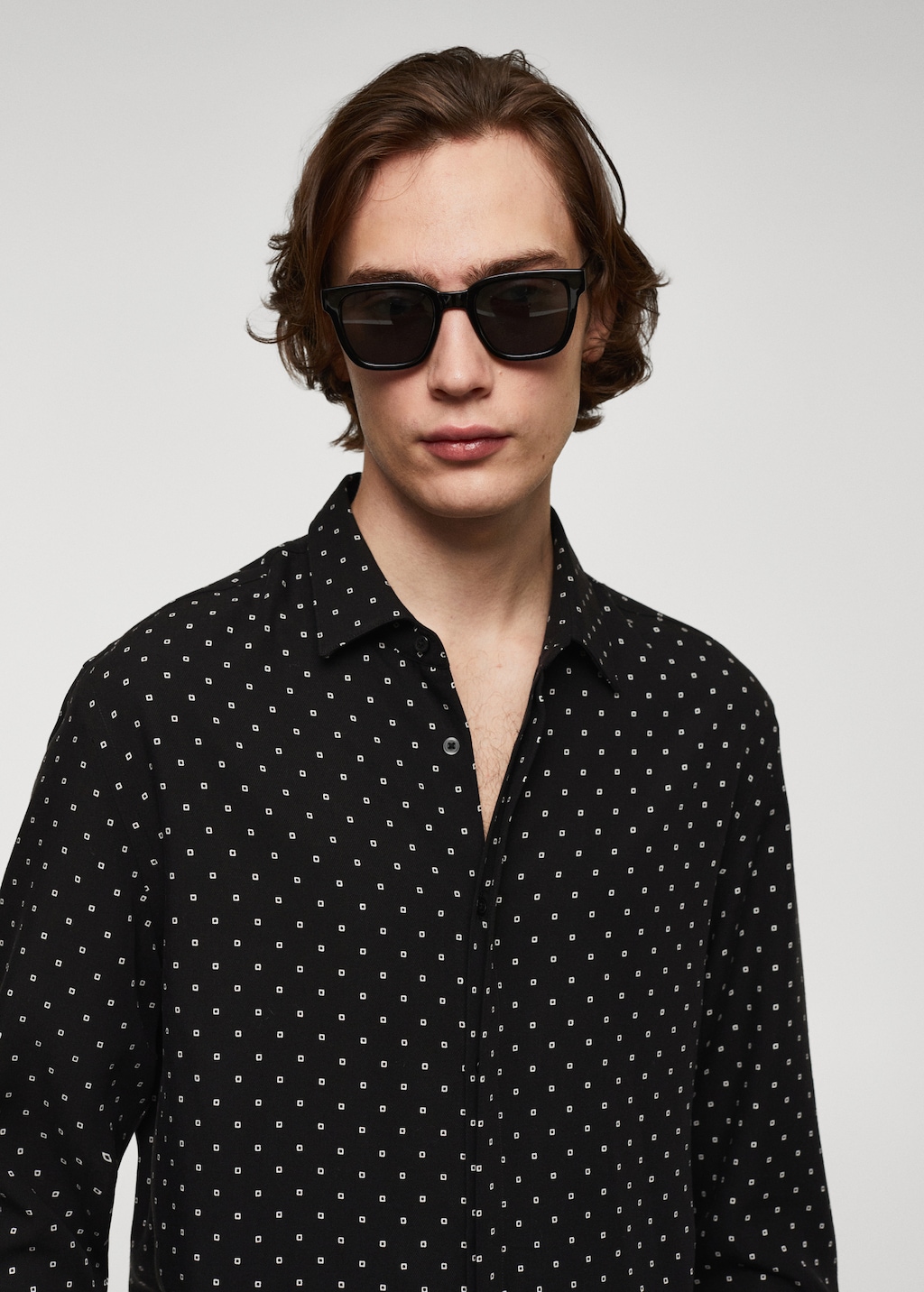 Geometric-print flowing shirt - Details of the article 1