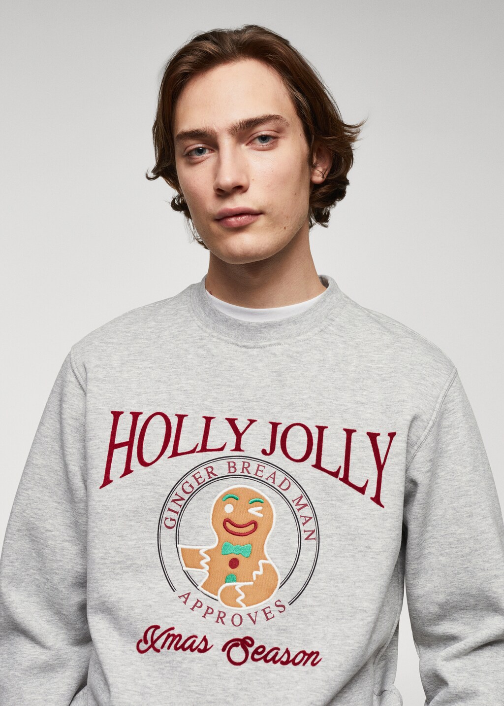 Velvet details print sweatshirt - Details of the article 1