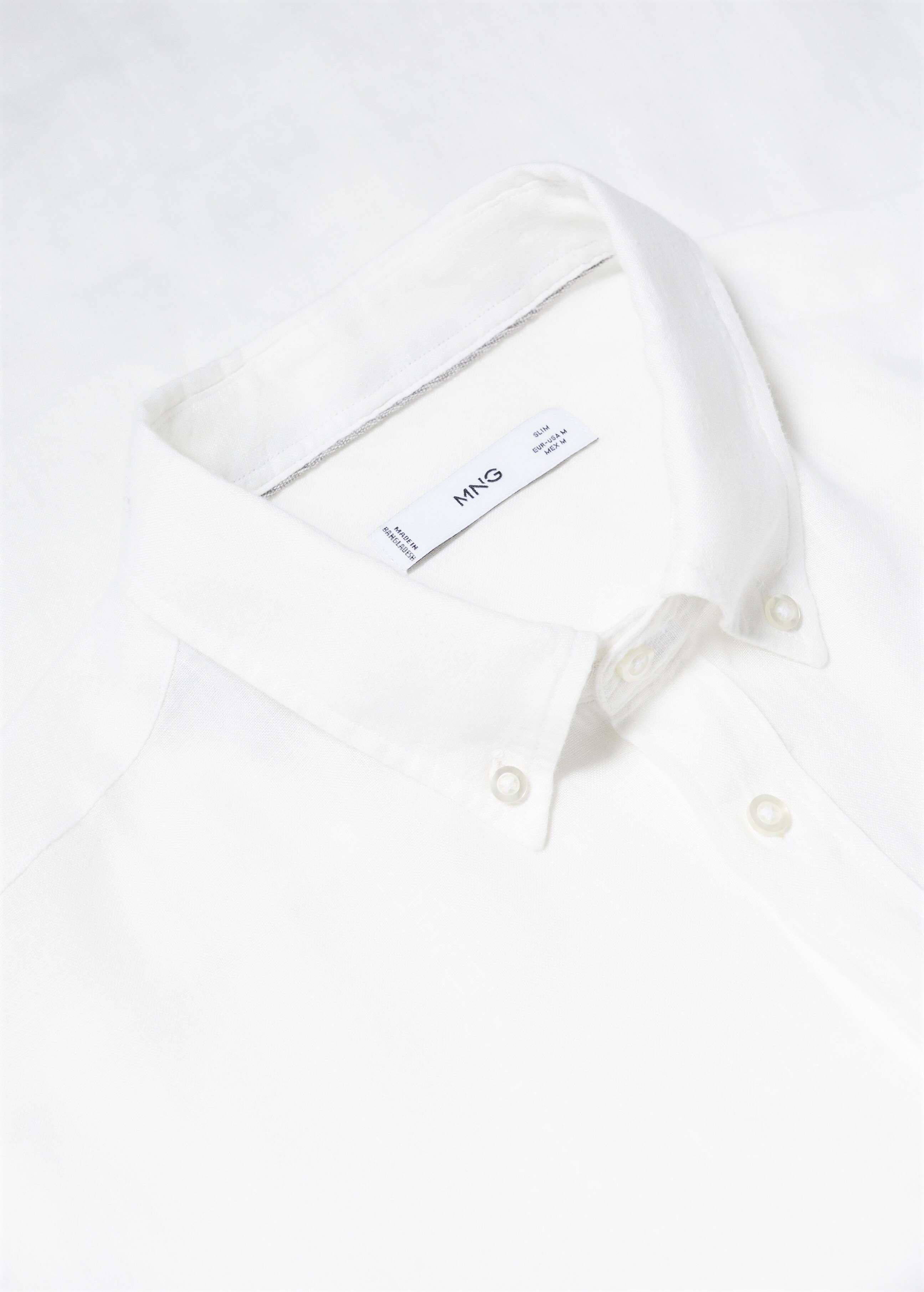 100% linen slim-fit shirt - Details of the article 8
