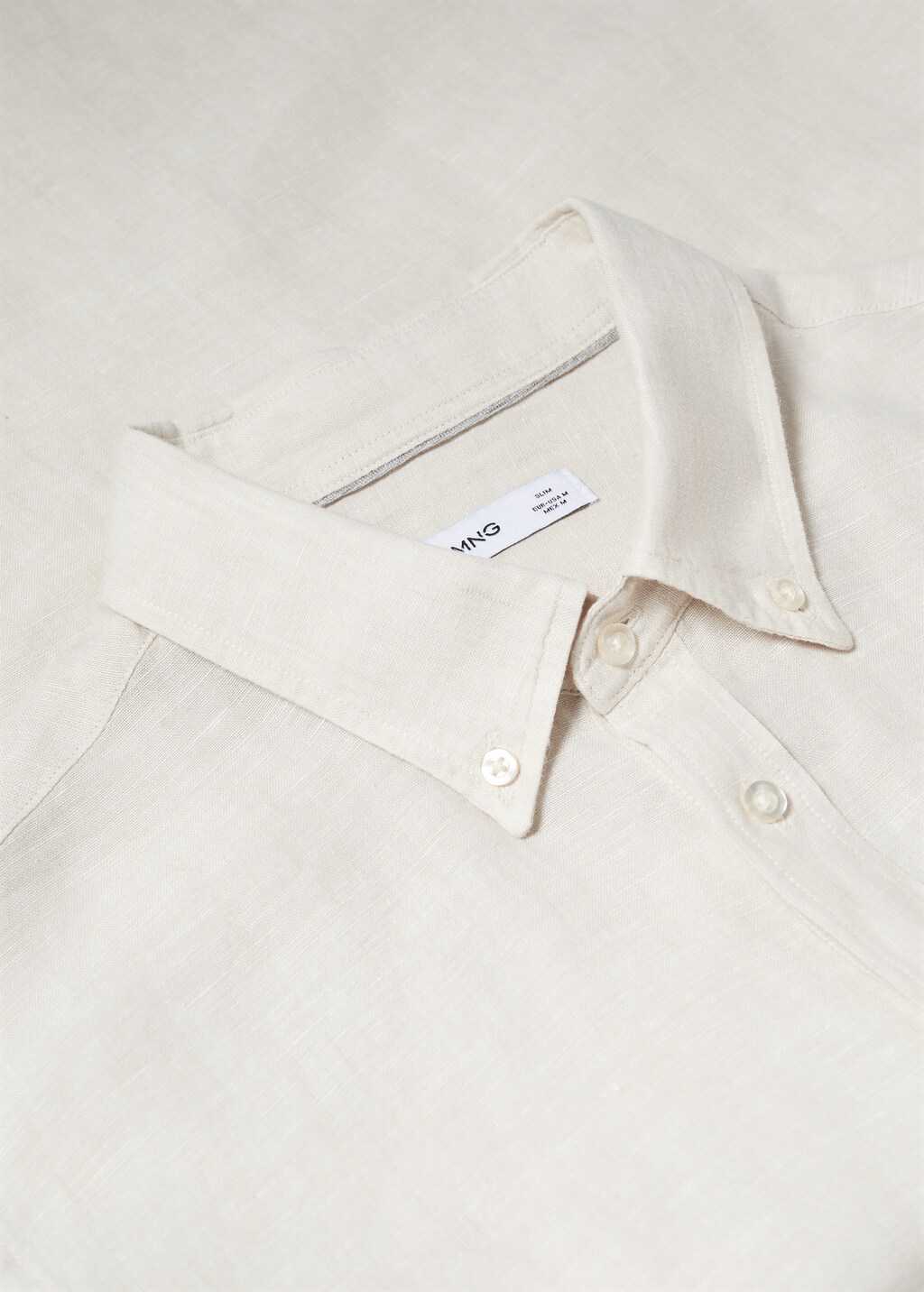 100% linen slim-fit shirt - Details of the article 8