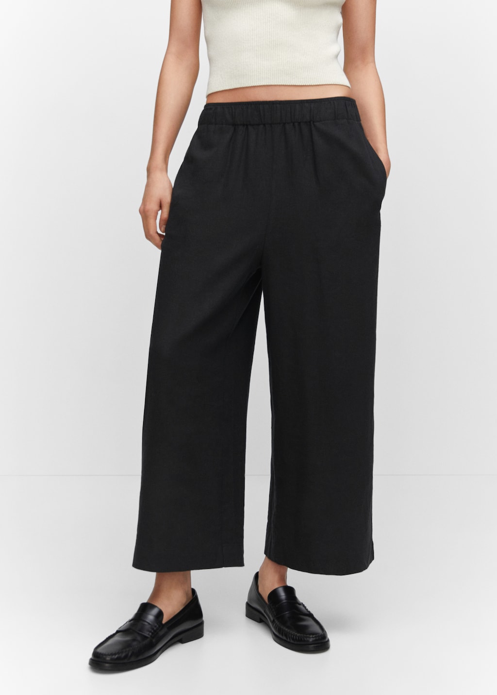 Culottes aus Leinen - Mittlere Ansicht