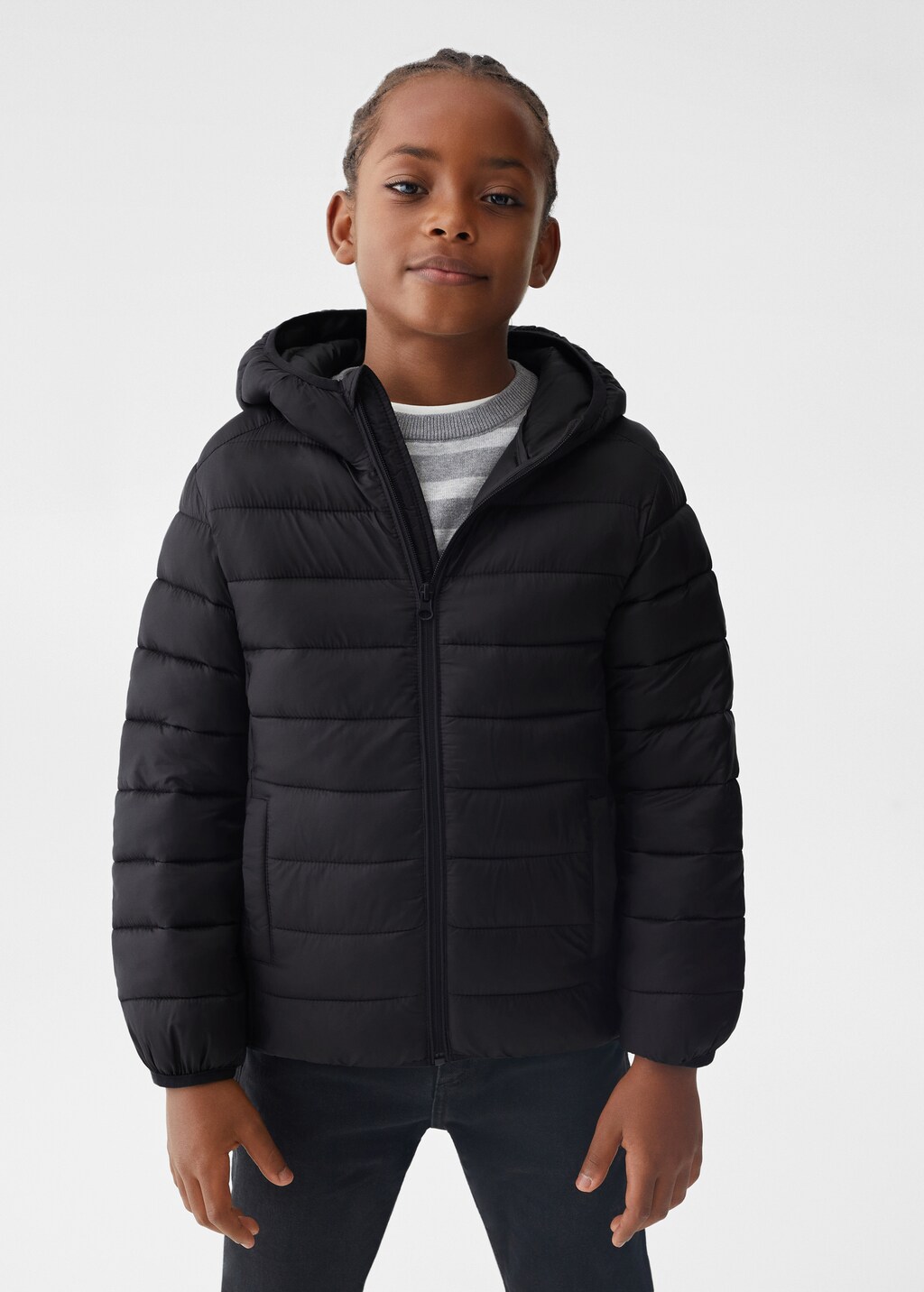 Hood quilted coat - Medium plane