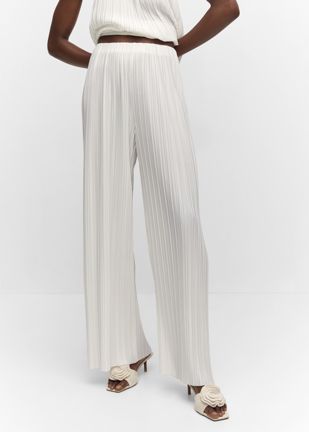 Pleated wideleg trousers - Medium plane