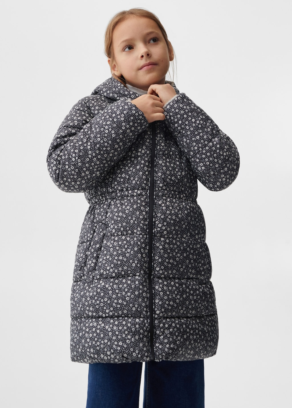 Quilted long coat - Medium plane