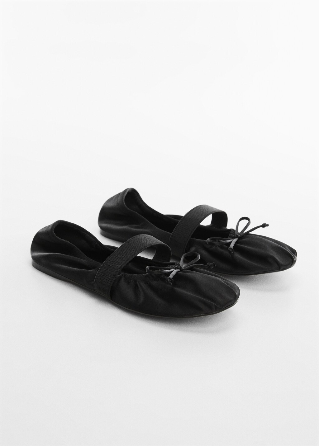 Elastic satin ballet flats - Medium plane