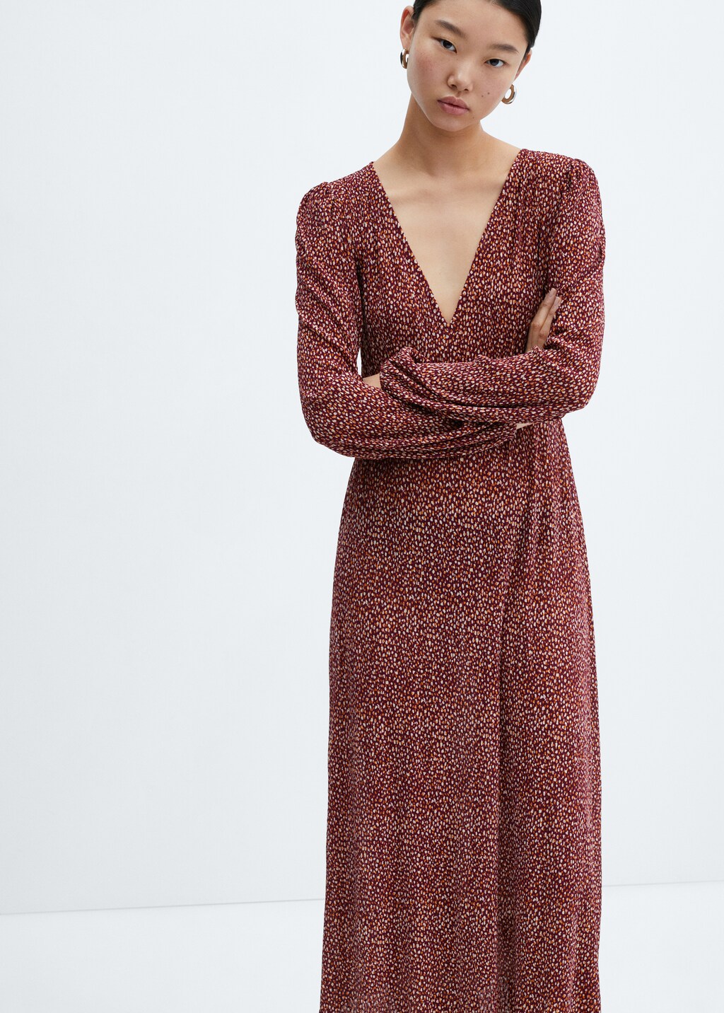 Printed textured dress - Medium plane