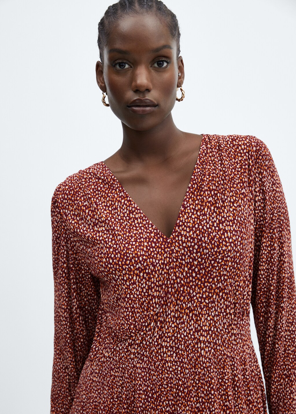 Printed textured dress - Details of the article 4