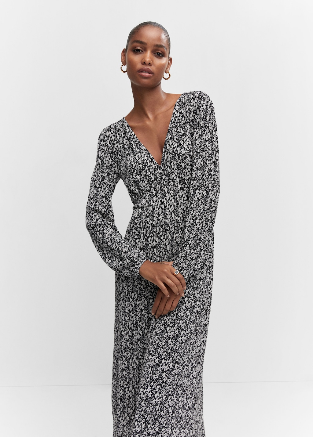 Printed textured dress - Medium plane