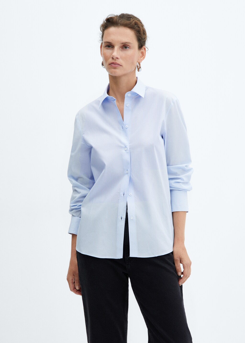 Regular cotton lyocell-blend shirt - Medium plane