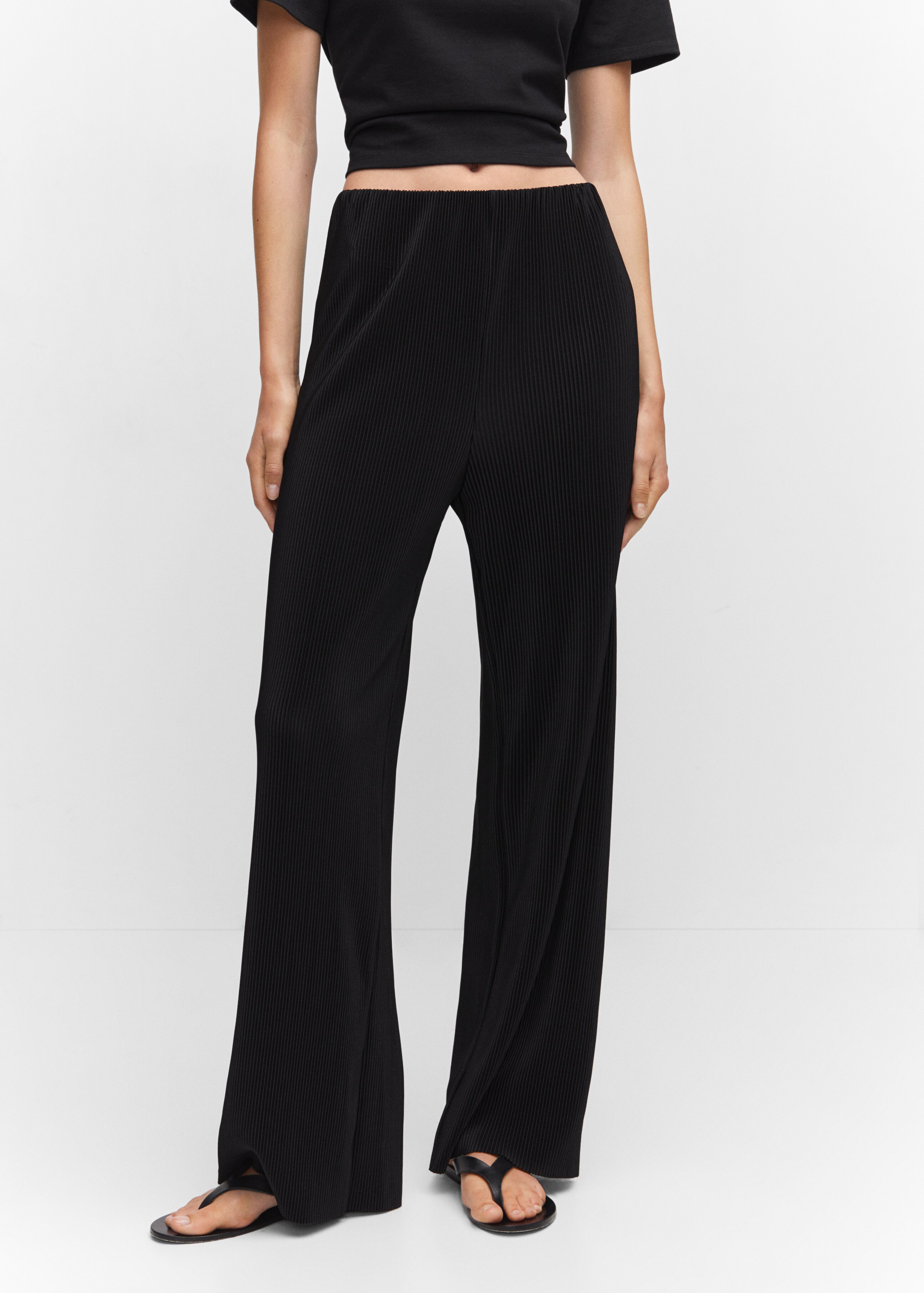 Pleated straight trousers - Medium plane