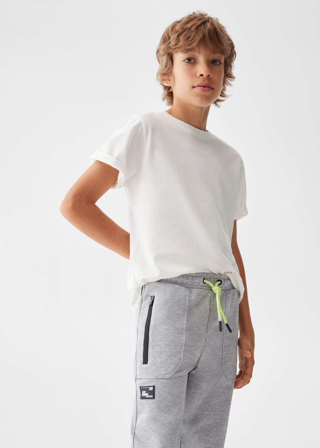 Cotton jogger-style trousers - Medium plane