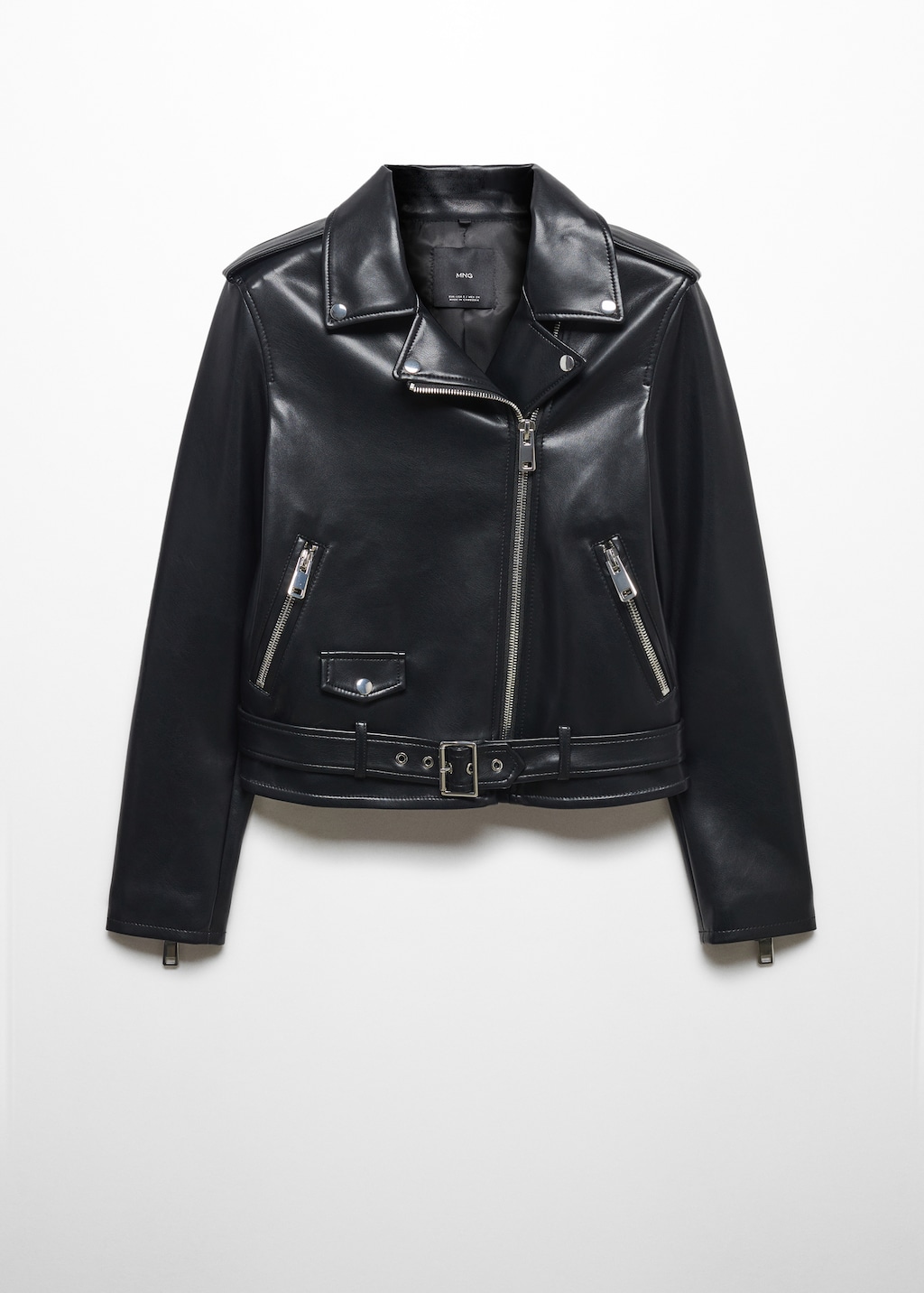 Faux-leather biker jacket - Article without model