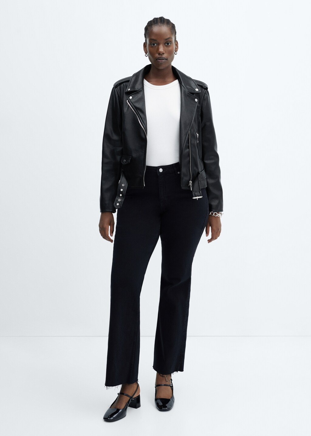 Leather-effect biker jacket - Details of the article 3