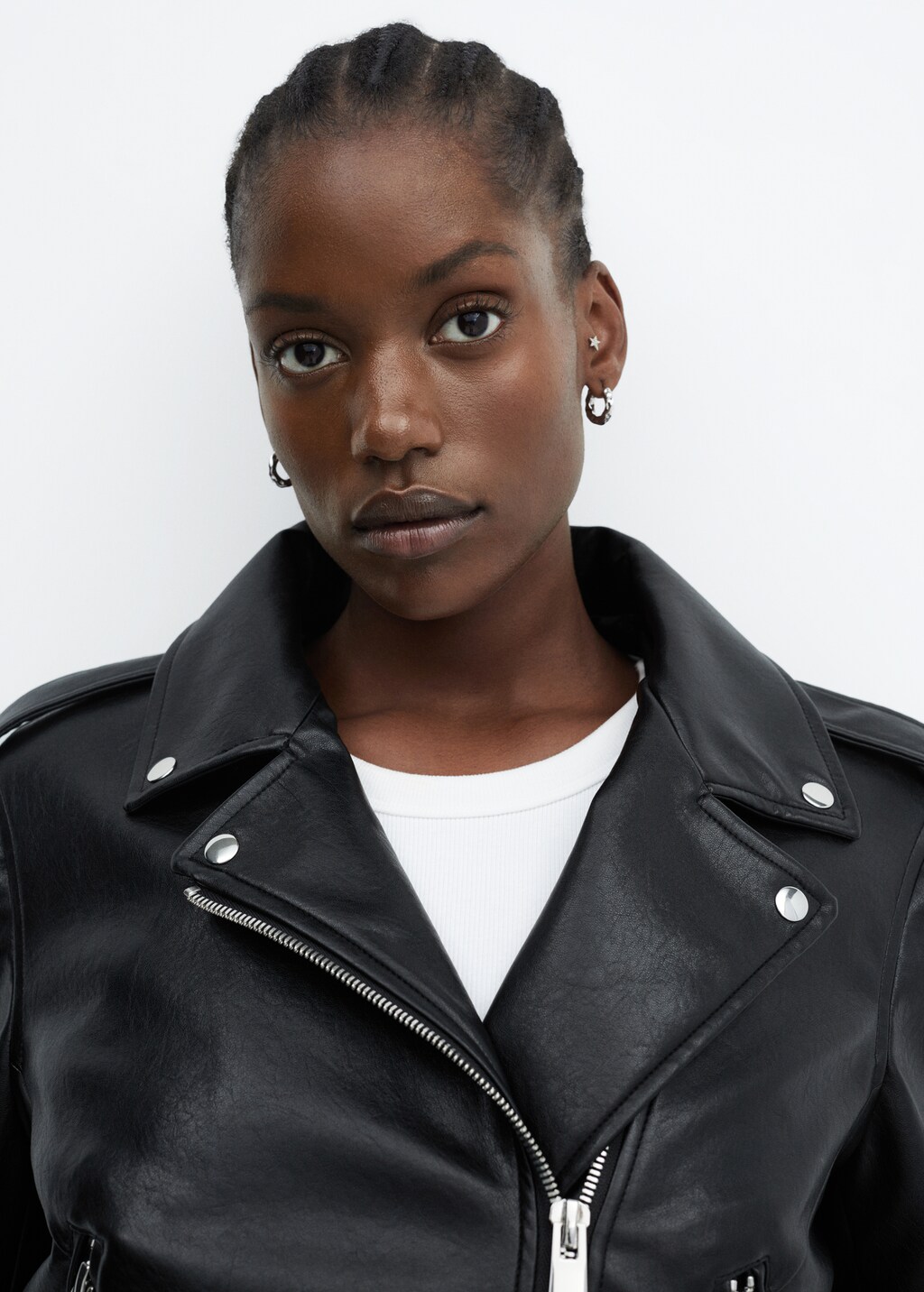 Faux-leather biker jacket - Details of the article 4