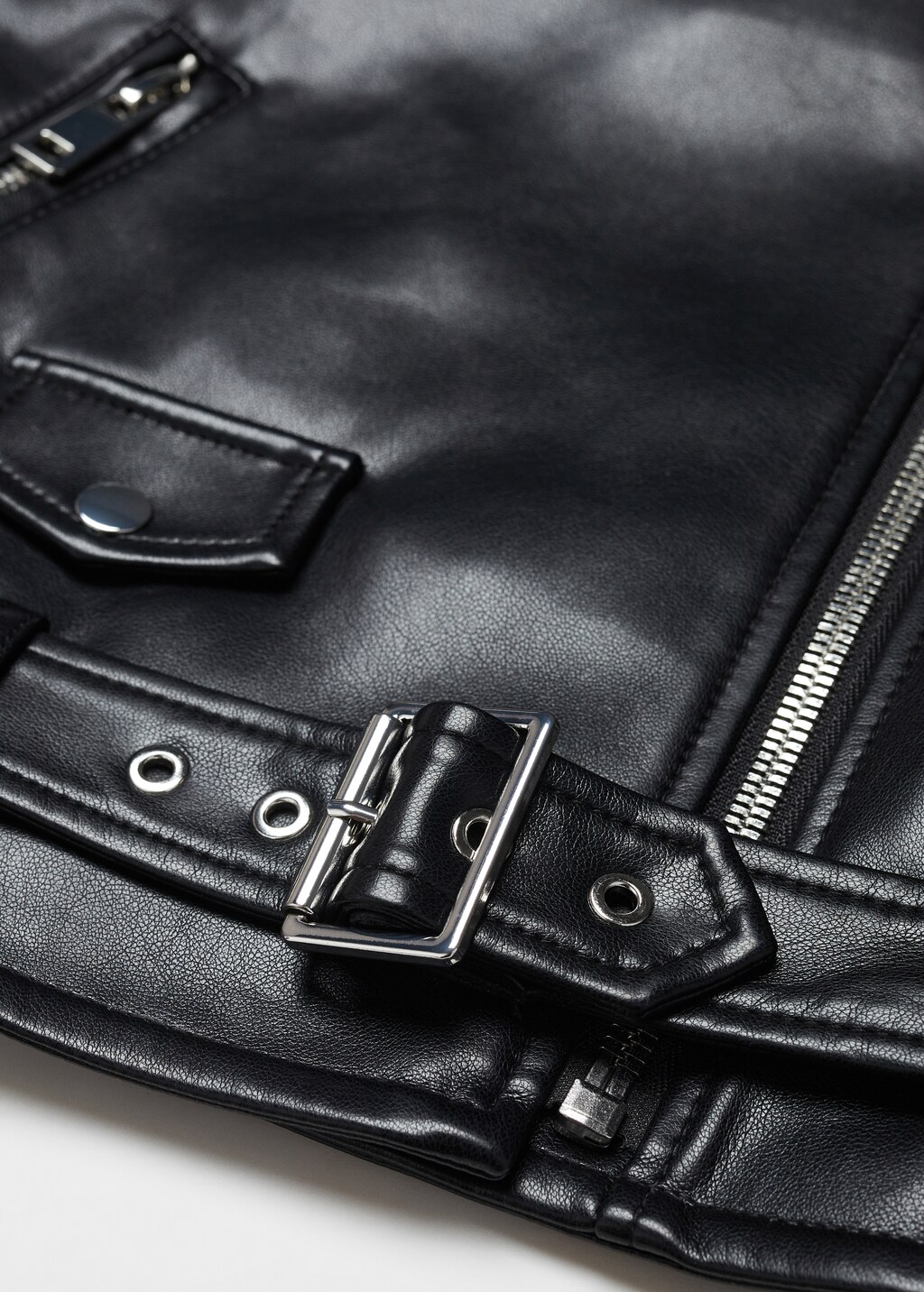 Faux-leather biker jacket - Details of the article 8