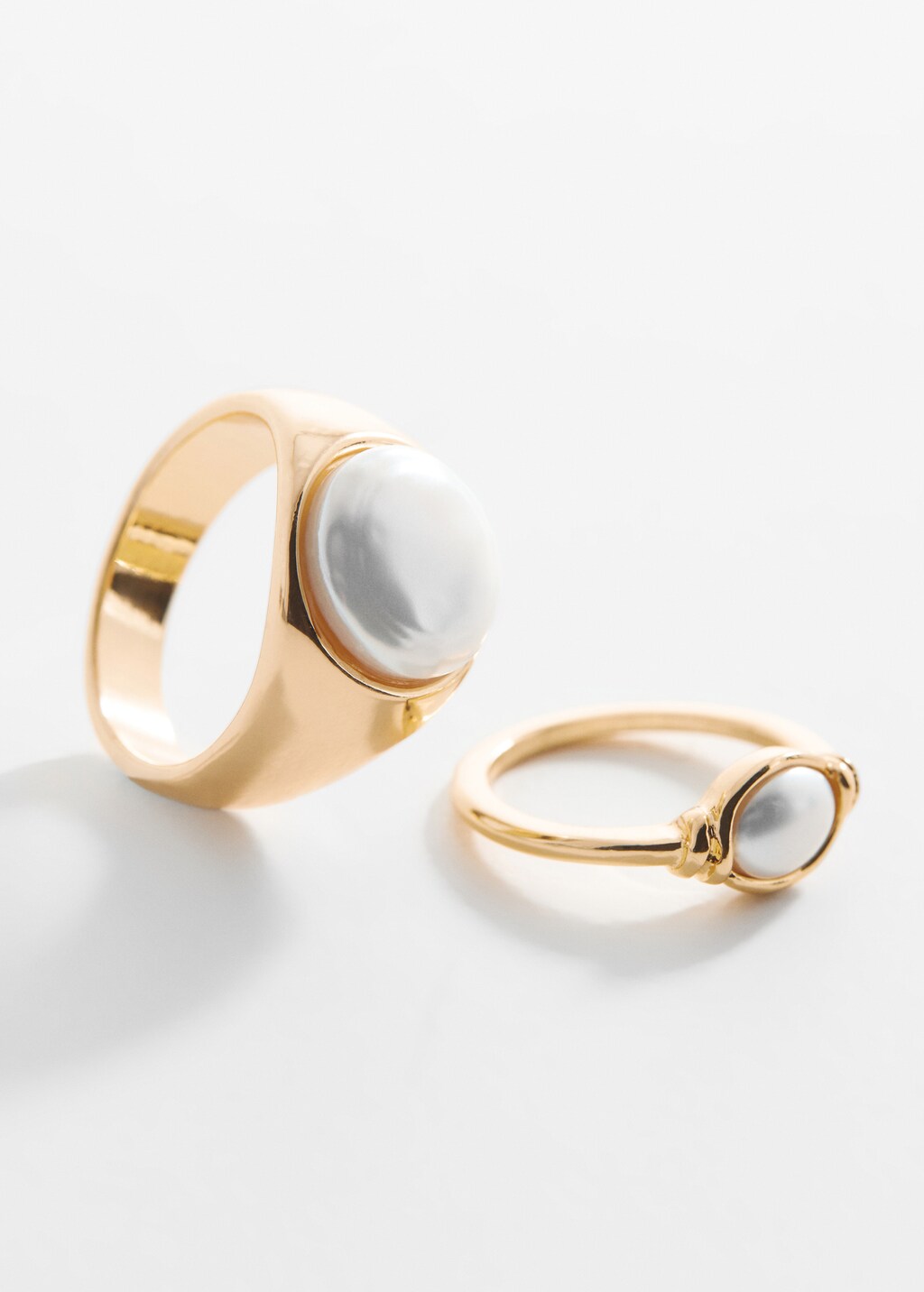 Pearl-detail ring set - Medium plane