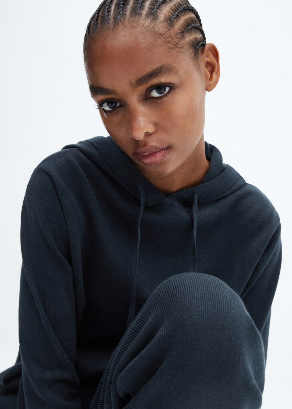 Cotton and linen hooded pajama sweatshirt - Details of the article 1