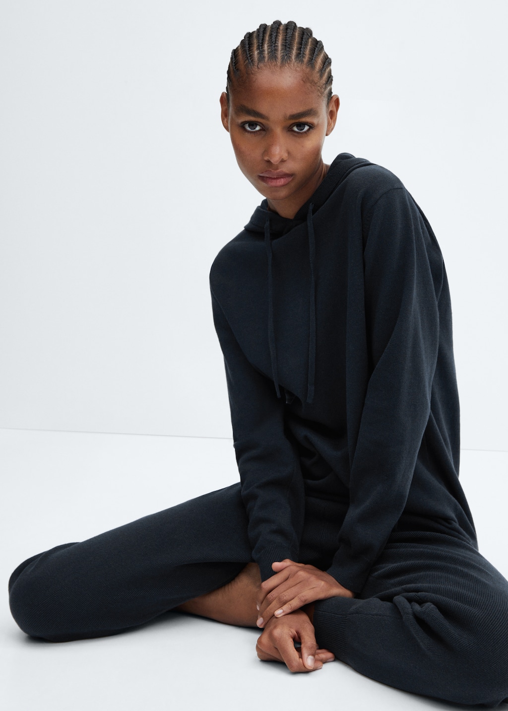 Cotton and linen hooded pajama sweatshirt - Details of the article 2